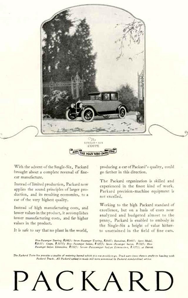 1922 Packard Auto Advertising